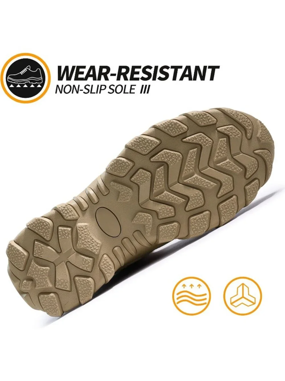 Men's Brown Breathable Shoes Casual High Top Steel Toe Non Slip Hiking Boot